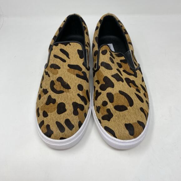 Steve Madden Shoes Womens 9 Cow Hair Flats Loafers Brown Leopard Cheetah Slip On - Picture 2 of 9